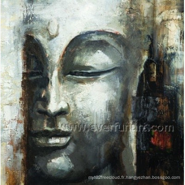 Huile sur toile décor en bois de mur en bouddha (BU-022)